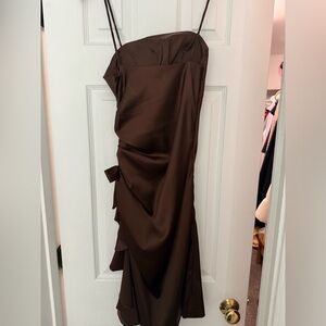 Beautiful brown spaghetti strap cocktail dress